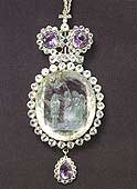 Panagia. Mid-19th century. Russia. Silver, rock    crystal, amethysts. Donated by honorary citizen of Kansk G.F. Masherov in 1850