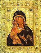 The Virgin of Vladimir. Late 14th – early 15th century. Donated by Mikhail Vassilievich Obraztsov.