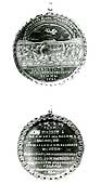 Медаль за победу над пруссаками. 1759 г. (аверс и реверс).