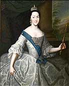 Unnamed painter. The portrait of grand duchess Ekaterina Alekseevna. About 1758. Canvas, oil.