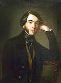 Carl Lasch (1822-1888). The portrait of the unknown person in black.(Arnoldi L.I. - ?). 1849. Canvas, oil. 