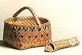 Birch-bark basket and case for little spade. End of the 19-beginning of the 20-th centuries. Vologda and Kostroma Regions