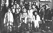 Schoolchildren from Kamchatka in the Zagorsk Museum-Reserve. Guides  Nikolskaya V.P. and Balkina G.I. 1939.