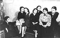 1950s. Research workers  Kedrova T.I. , unknown, Kalmykova L.E., Belobrova O.A.,Mayasova N.A.