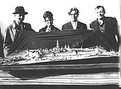 1960s. Model of restoration of the Trinity-St. Sergius Lavra. The second person on the right is Baldin V.I.