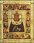 Eustathius Golovkin. Icon. St. Sergius of Radonezh and Scenes from His Life. 16th century