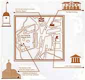 The scheme of displaing 4 expositional complexes of the Sergiev-Posad Museum-Preserv