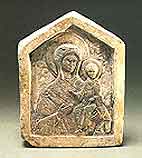 The Virgin Hodigitria. Icon. 15th century. Vassili Ermolin. (White stone) 
